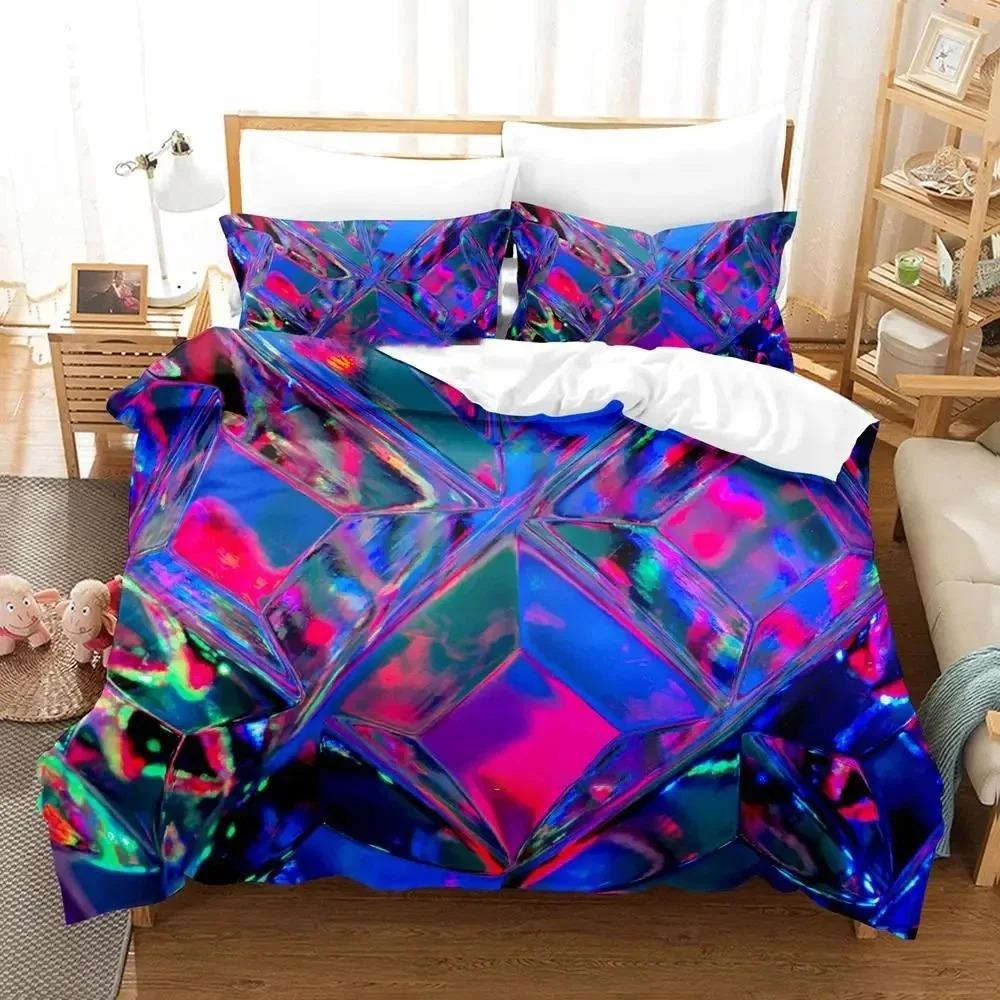 Artistic Crystal Bedding Set Boys Girls Twin Queen Size Duvet Cover Pillowcase Bed Boys Adult Fashion Home Textileextile