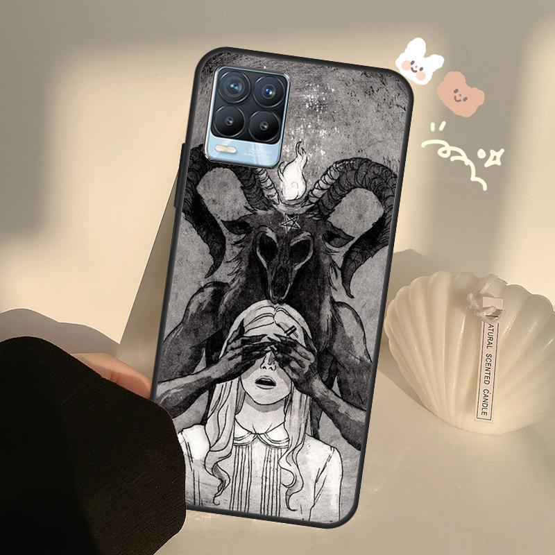 Satanic Scary Skull For Realme 8 9 Pro Plus GT Neo 2 GT Master 9i 8i Phone Case For OnePlus 9 10 Pro 9R Nord2