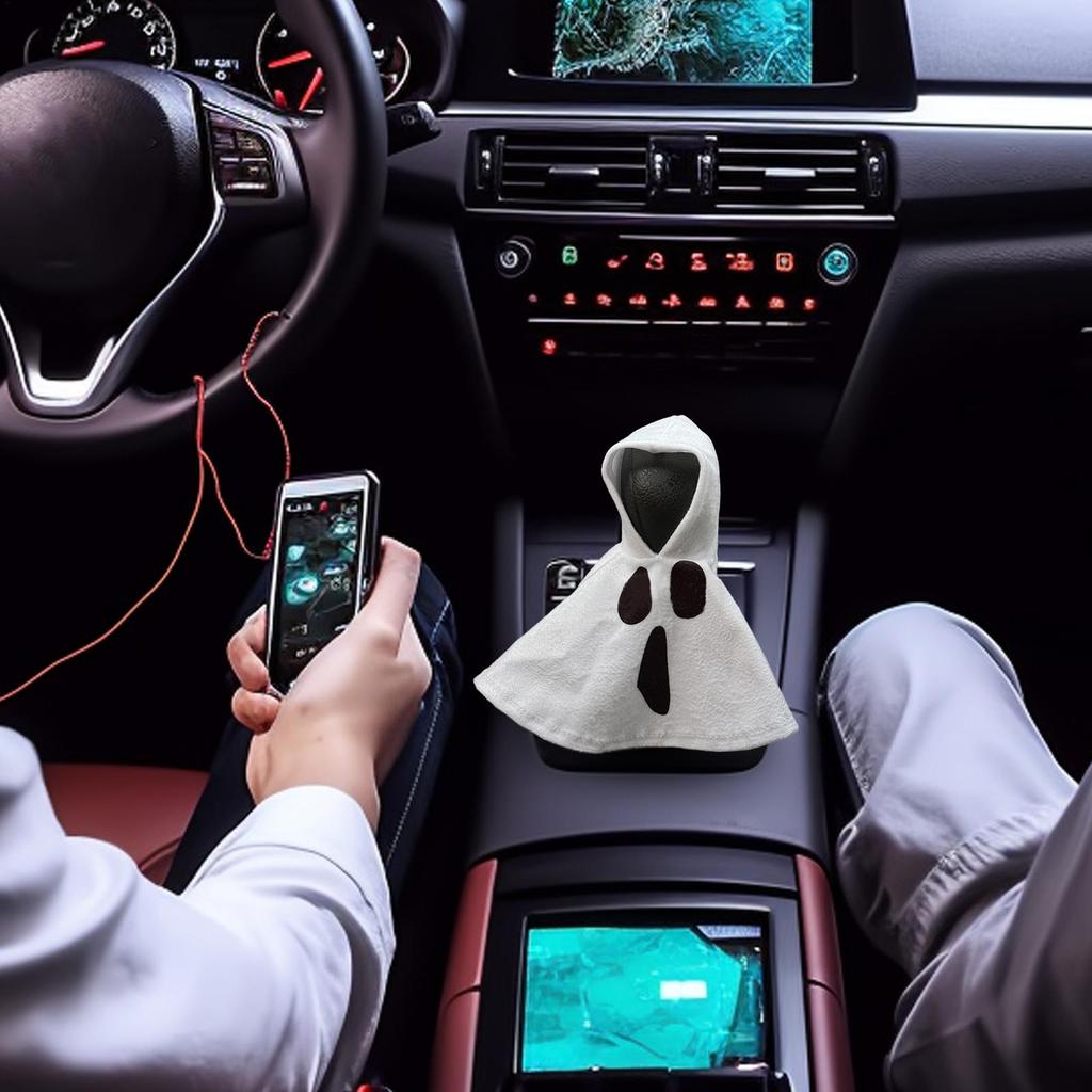 Halloween Ghost Gear Stick Hoodie Hoodie Car Gear Shift Cover Car Hoodie Halloween Decorative Protector For Vehicles Suvs Rvs