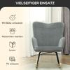 Vintage Rocking Chair, Curved Rockers, Thick Padding, Beechwood & Steel, Dark Grey
