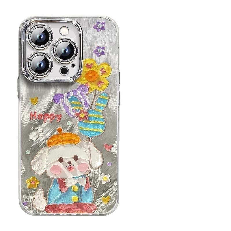 Feather yarn new Dumbo suitable for Apple 16Pro mobile phone case glitter lens film Apple 15/11 silicone XR/X
