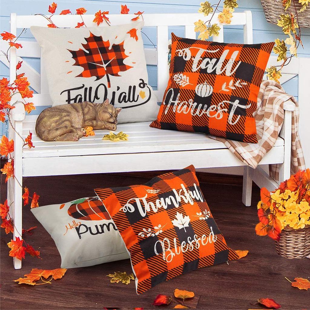 Halloween Pumpkin Letters Pushing Cover New Style Pushing Pillow Cover Pumpkin Festival Cushion Backrest Cover