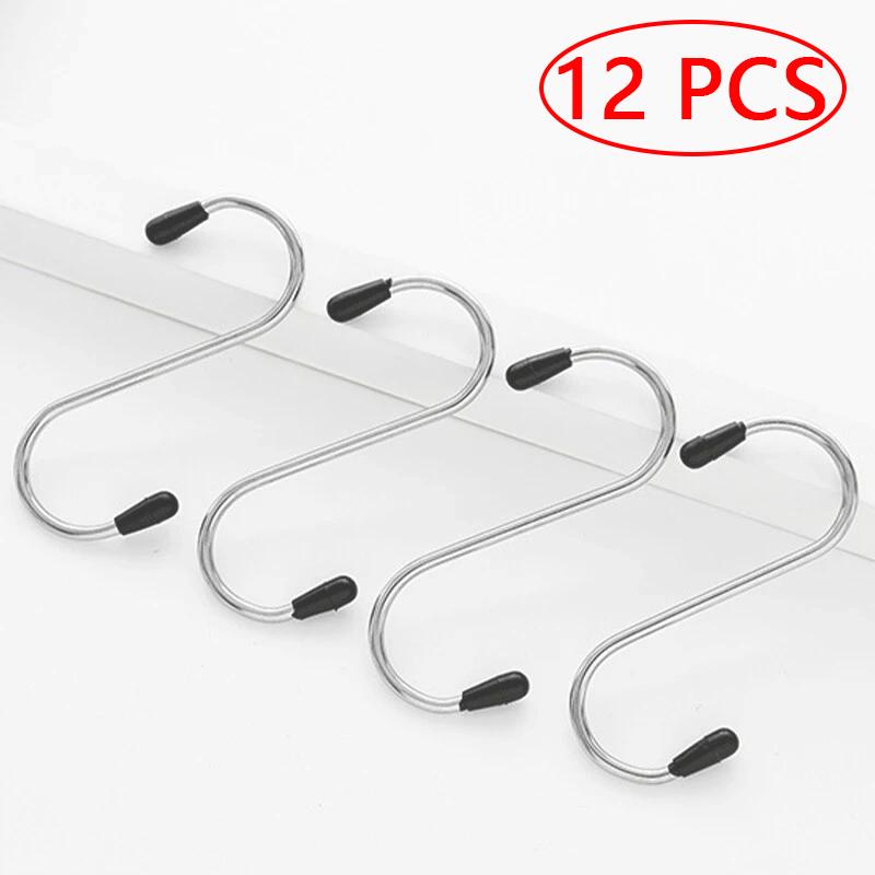 S-Shaped Hook Multifunctional 304 Stainless Steel Hook Household Kitchen Bathroom Clothes Towel Sorting Tool Storage Metal Hook