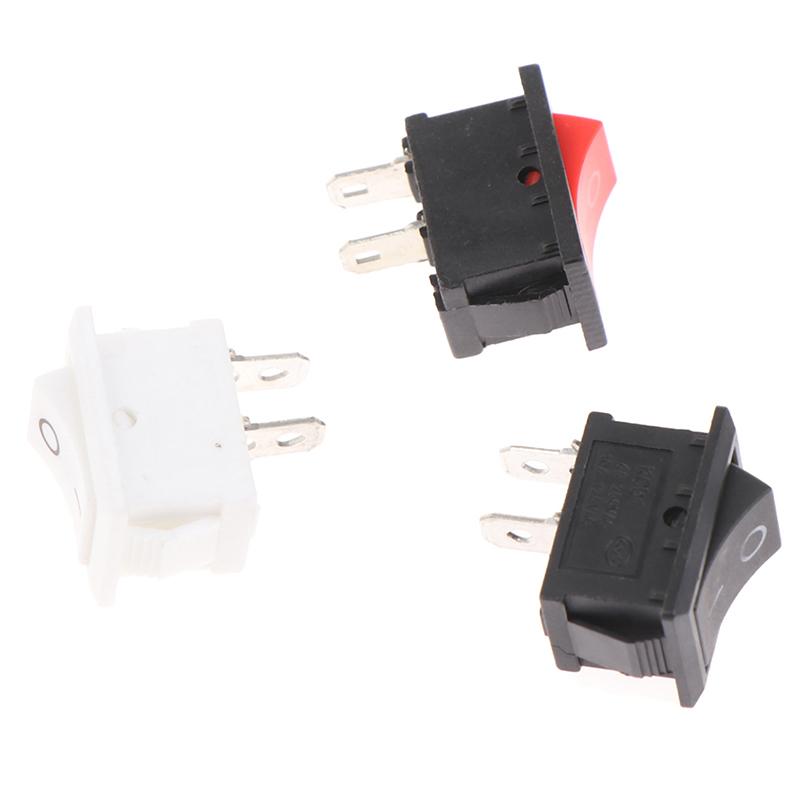 10Pcs 2Pin 21X15Mm Rocker Switch 6A/250Vac Power Switch On-Off Red Black White
