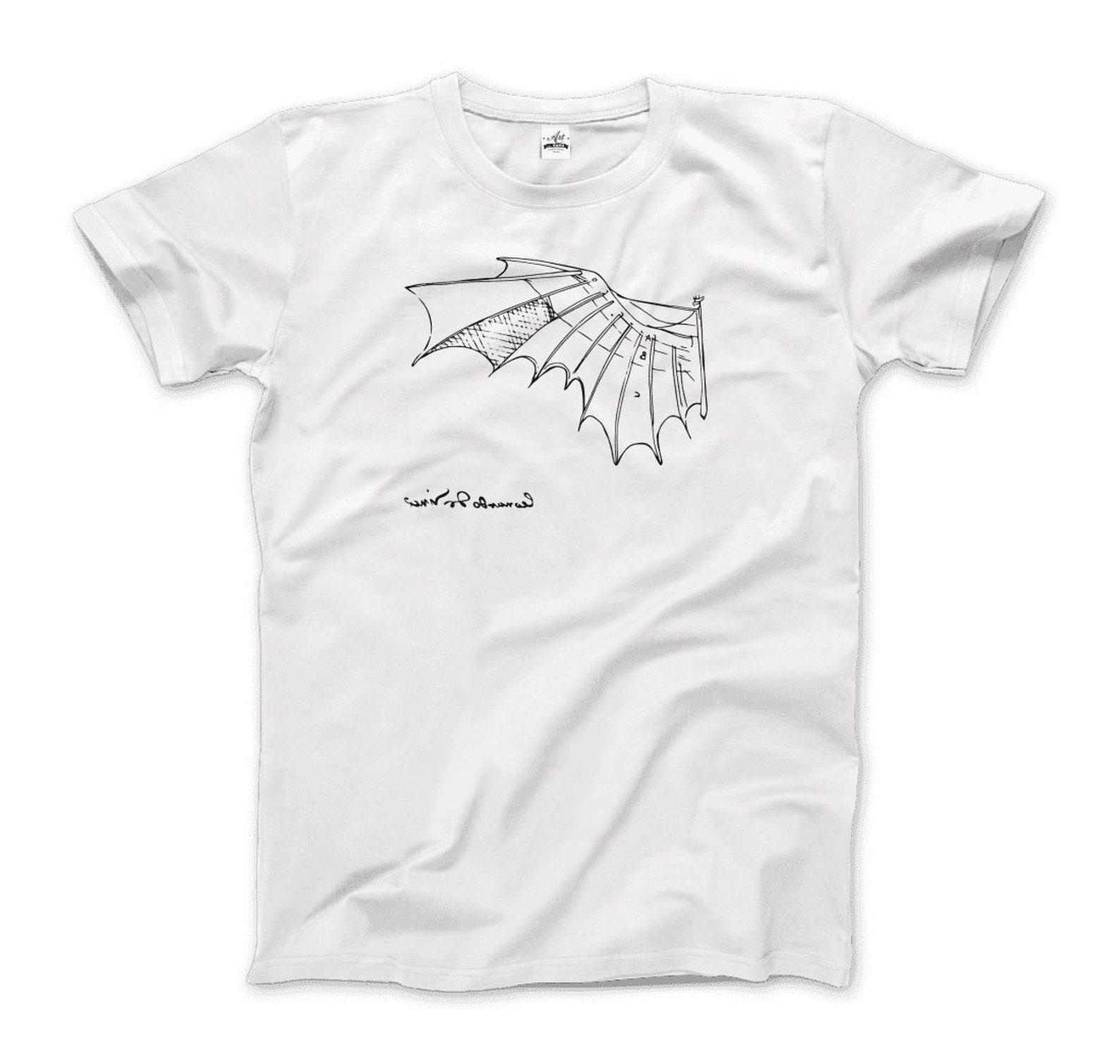 Leonardo Da Vinci, Glider Sketch Artwork T-Shirt M