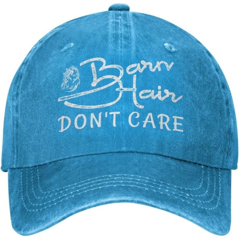 Barn Hair Dont Care Horse Graphic Cotton Baseball Cap Vintage Distressed Casual Adult Trucker Hat Can Be Adjusted