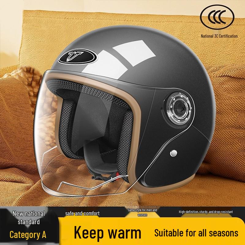 3C Certified All-Season Half Helmet for Electric Scooters, Unisex, Autumn/Winter Warmth, Safety Helmet
