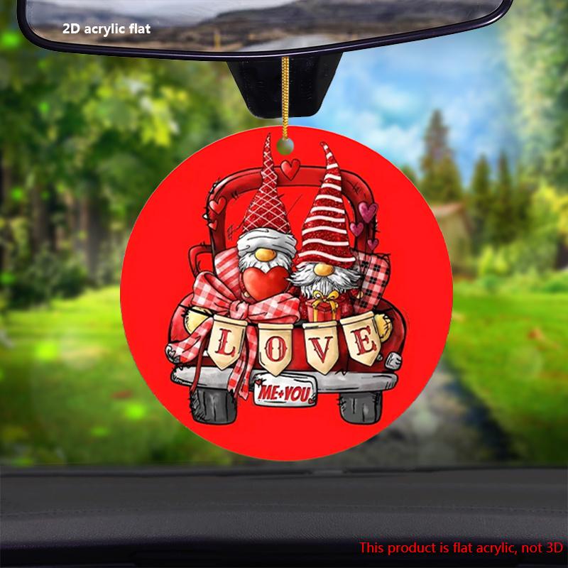 2D Flat "Love" Couple Gnomes Acrylic Decoration Sign, Bow, Love, Gift, Holiday Gift, Suitable for Wall Decoration, Porch, Room, Villa, Accents Home, H