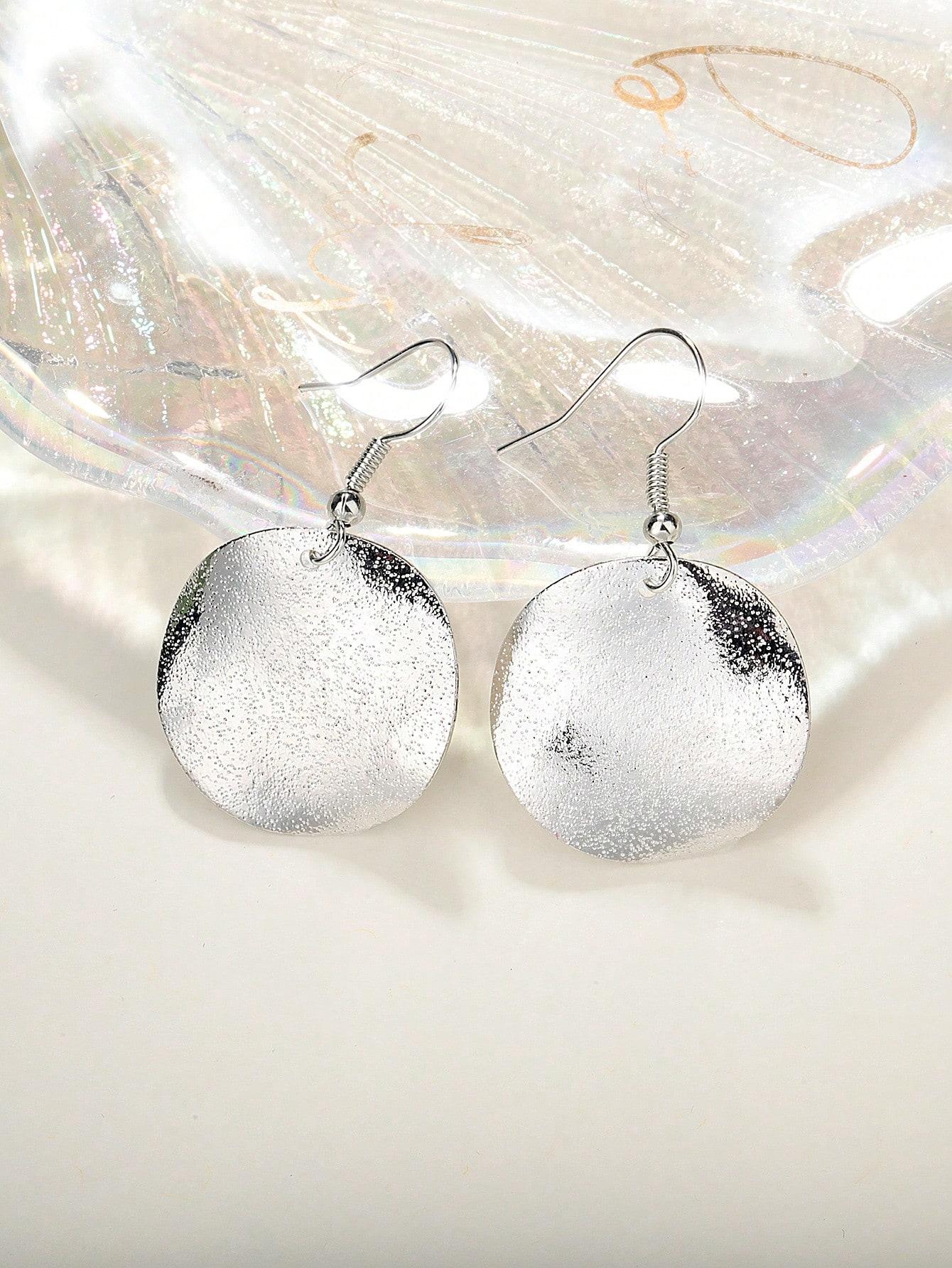 Round Drop Earrings one-size серебряный