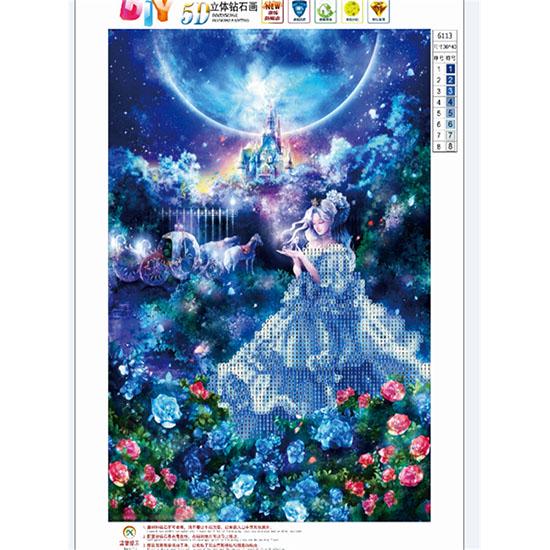 HUACAN Round Drill 5D Diamond Painting Cross Stitch Fairy Diamond Embroidery Handmade Gift Diamond Mosaic Girl Wall Art