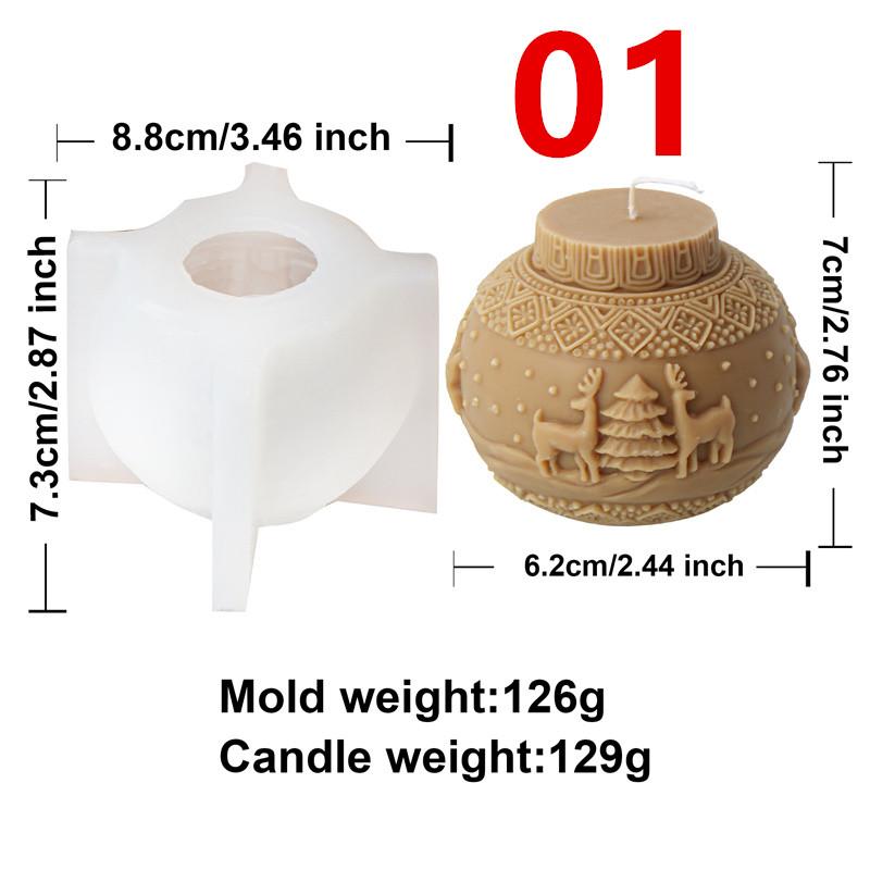 Christmas Bell Ball Silicone Candle Mold Snowflake Elk Shapes Festive Molds DIY Christmas Handmade Candles, Home Desktop Decor