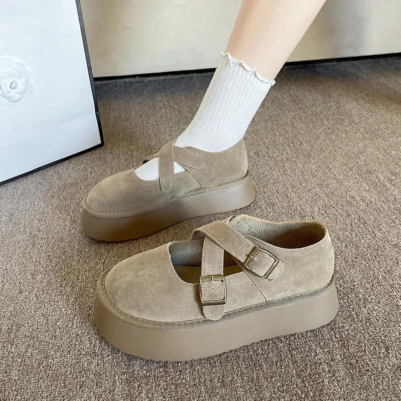 Fashion Women's Shoes Platform Female Footwear Casual Sneaker Round Toe Loafers Mary Jane Shallow Mouth All-Match Clogs Dress New