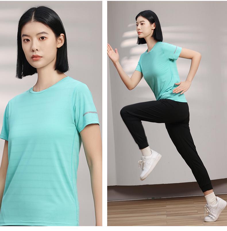 Custom Logo Ice Silk Quick-Dry Running T-Shirt - Crew Neck Short Sleeve Team Workwear