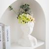 Creative White Bust Portrait Ceramic Vase Table Ornament Art Irregular Human Vase Flower Arrangement Container Home Decoration