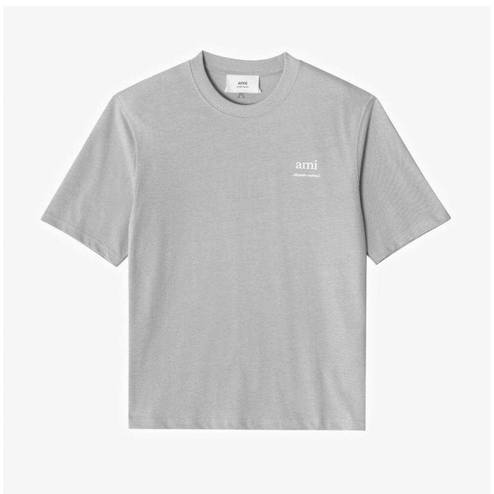 Ami Uts024 726 0951 Logo Print Public Short Sleeve Tee