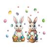 Easter Bunny Egg Flower Window Sticker Static Cling Glass Decal Cute Rabbit Holiday Decor Kids Room Refrigerator Sticker