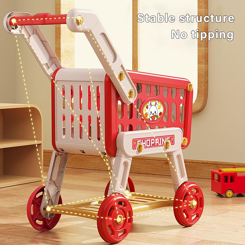 Shopping Cart Toy 33Pcs Kids Baby Children Trolley Game Market Toys Pretend Toys Children Birthday Gift
