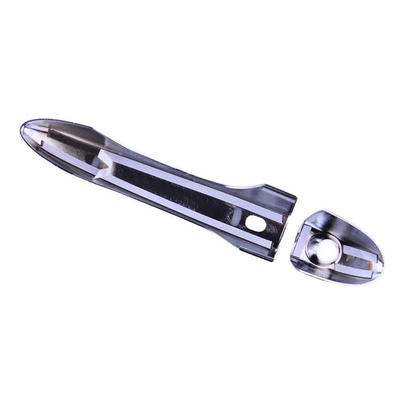 Exterior Side Door Handle Cover Trim Handle Bezel Cap Smart Keyless Fit for Fiat 500X SUV 2016-    Chrome ABS