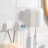 2PCS Punch-Free Bathroom Toothbrush Holder Plastic Wall Mounted Storage Rack  Bathroom