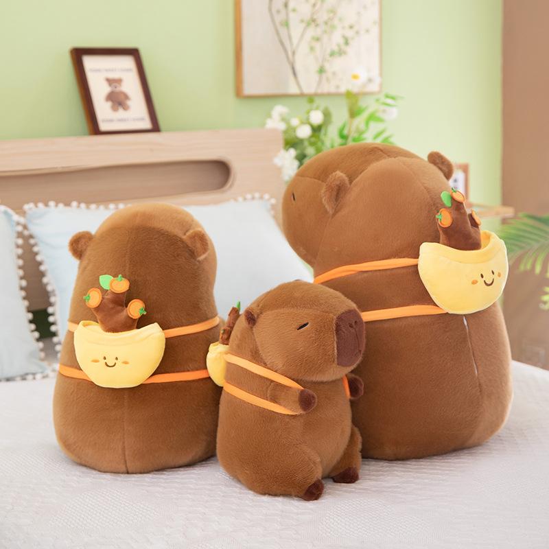 Fortune Tree Capybara Plush Doll Children'S Backpack Chef Bread Fries Koi Kapibara Doll