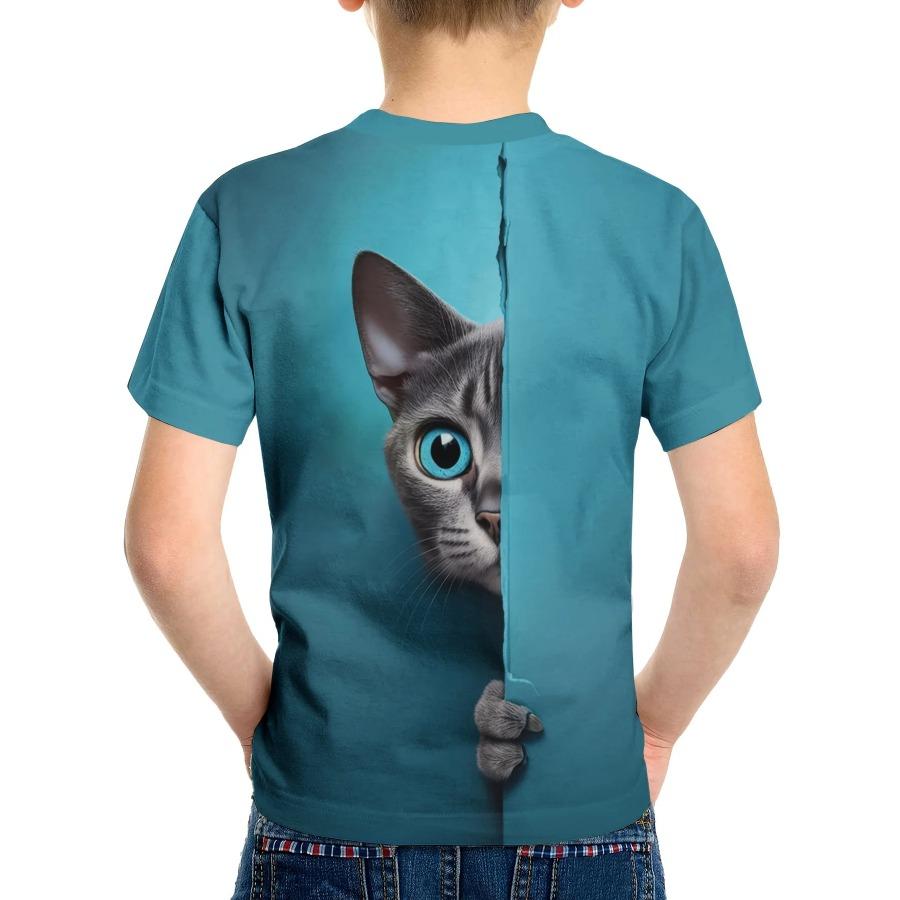 Kids Wolf Cartoon Top Fashion Summer Printed 3D T Shirt Boys Tees Casual Short Sleeve O Neck Girls Tops