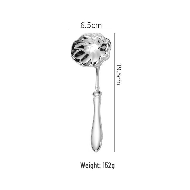 ZISIZ Vintage Light Luxury 304 Stainless Steel Lotus Spoon