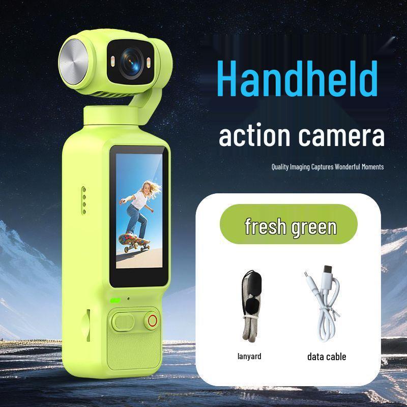 Pocket HD Gimbal Camera: 90° Rotating, Anti-Shake, Outdoor, Handheld for Cycling & Vlogs