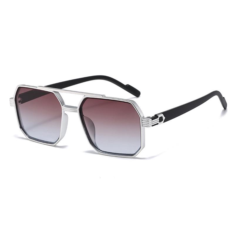 Lunettes de soleil aviateur carrées élégantes à double pont 2026 - Mode unisexe pour hommes et femmes