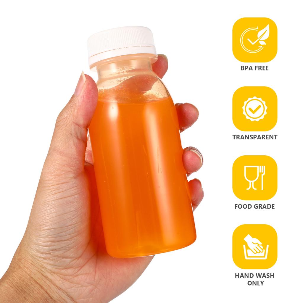 10 st 250/250/300/350 ml Transparent Vattenflaska Plast Juiceflaska PET Mjölk Dryckesflaska Med Lock Camping Vandring Drickkärl