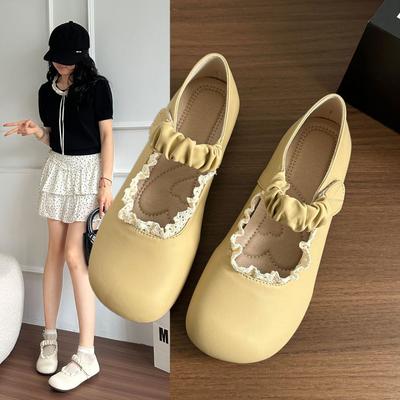 White French Small Fragrant Wind Light Mouth Thick Heel Single Shoes Women's 2025 New Summer Versatile Round Head Retro Mary Jane Shoes
