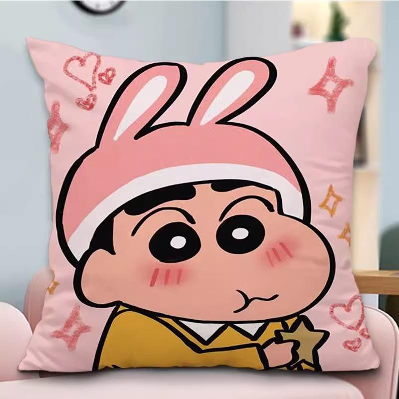 Cute Crayon Shin-chan Cartoon Pillowcases: Fun and Adorable Designs! Sofa Cushion Cover, Room Decoration, Gifts