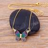Nidin Top Quality Copper Zircon 12 Styles Charms Butterfly Pendant Chain Necklace for Women Gold Plated Vintage Boho Jewelry