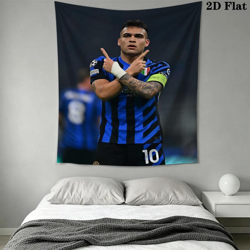 Inter Milan Wall Tapestry Aesthetic Wall Hanging Printed Fabric Blanket Decorative Tapestries for Bedroom Living Room Home Decor