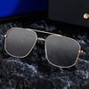 2025 Men's Retro Square Sunglasses with Metal Frame and Double Bridge
