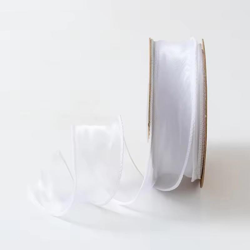 Gift Ribbon 40mm Wave Wrapped Silk Thread Fish Tail Yarn Curled Organza Ribbon Cake Handmade Gift Box Bow Decoration