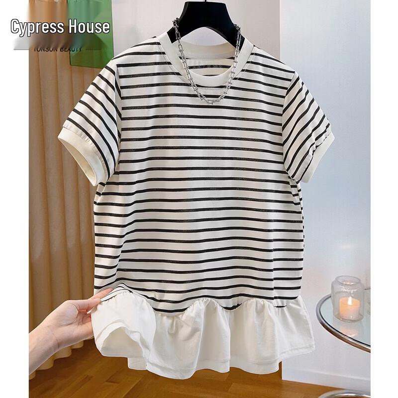 

Women s Color-Block Stripe Short-Sleeve T-Shirt M