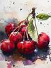 Blueberry Grapes Peaches Pomegranate Watercolor Fruit Poster Canvas Painting Modern Nature Wall Art Picture Home Decor Gift
