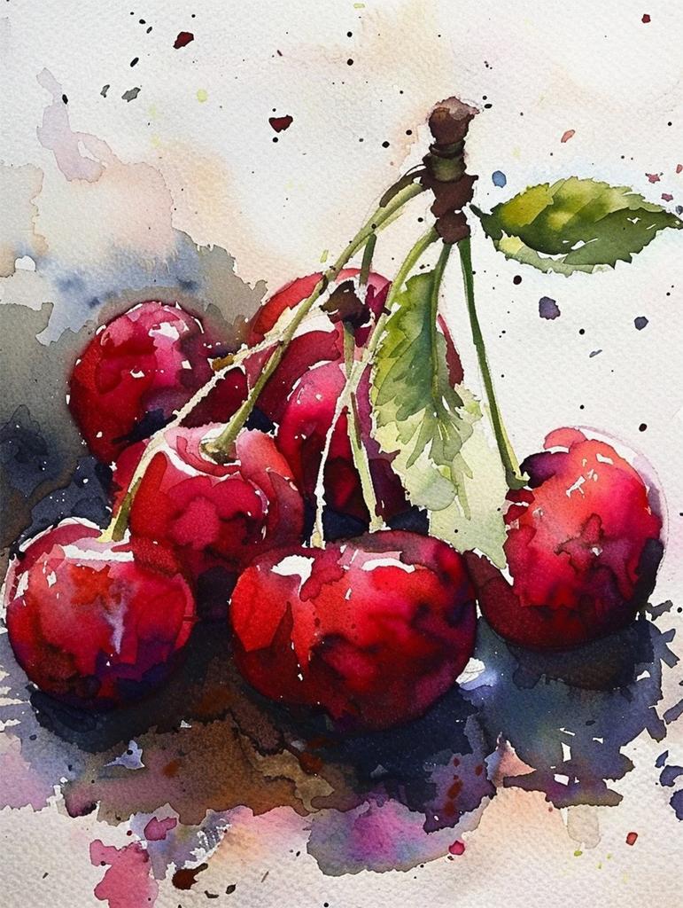 Blueberry Grapes Peaches Pomegranate Watercolor Fruit Poster Canvas Painting Modern Nature Wall Art Picture Home Decor Gift