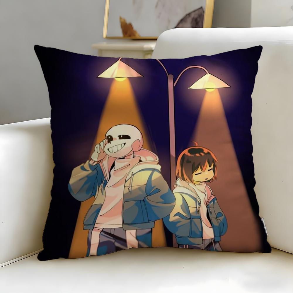classic game Undertale Cushion Cover Soft  EasyWash Pillow Case  Versatile for Couch Bed Travel and Office