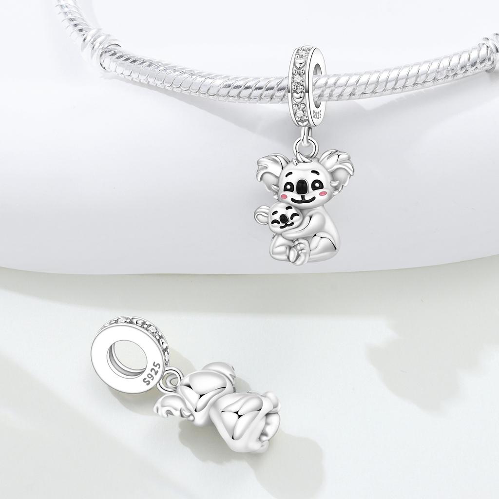 Copper Koala Mother Child Animal Beads Original Pendants Bracelet Charm Jewelry Party Diy Trendy Gifts