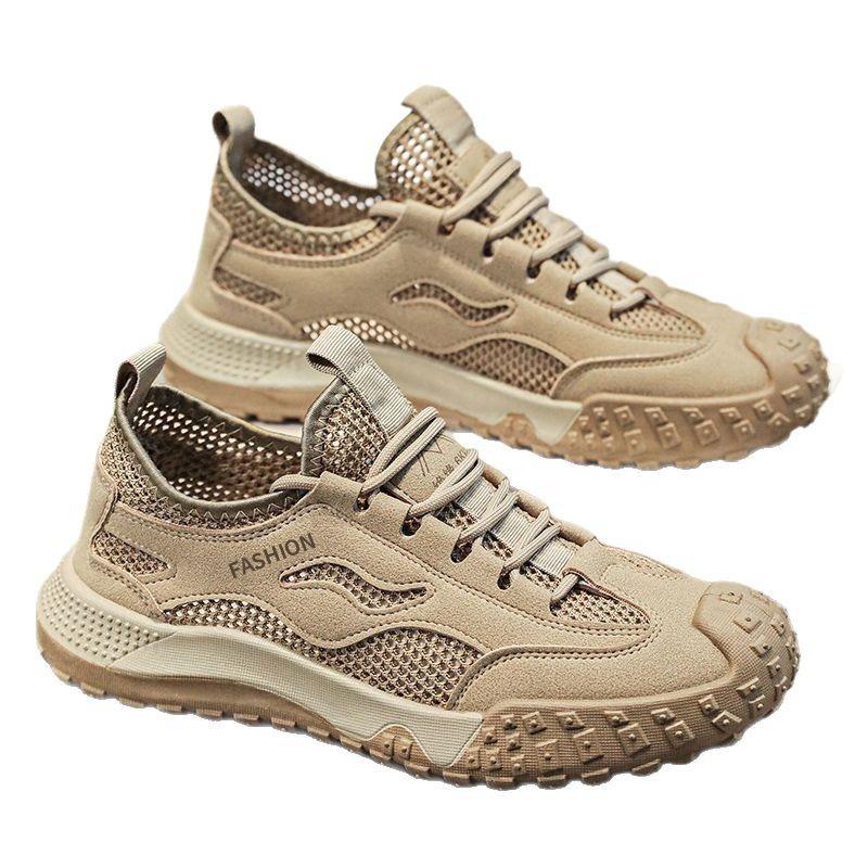 Mesh Men's Shoes New Outdoor Non-slip and Wear-resistant Tooling Shoes Breathable and Lightweight Casual Shoes Soft-soled Sports Shoes