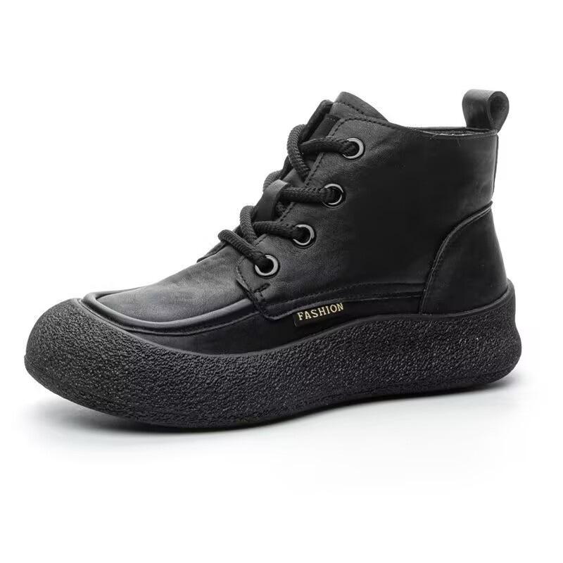 Thick-soled Boots, Women's Shoes, Fleece Boots, New Height-increasing Ankle Boots, Retro Boots