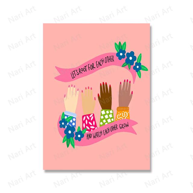 Flower Girl Abstract Leopard Feminist Wall Art Canvas Painting Printing Nordic Poster Booties But
