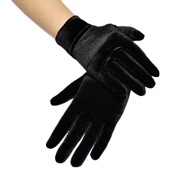 

Long Velvet Gloves for Wedding, Evening Party, Cosplay, Formal L чёрный