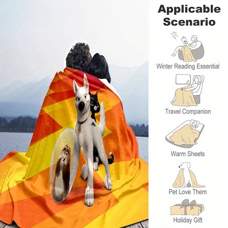 1pc Bolt Printing Blanket Soft, All Season Throw for Living Room, Bedroom,Personalized Gift with Adorable Cartoon Design