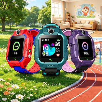 Q19 Kids Smart Watch GPS LBS Positioning Two-way Call IPS Plastic IP67 Waterproof Rubber Band Compass Sleep Tracker Safety Dual
