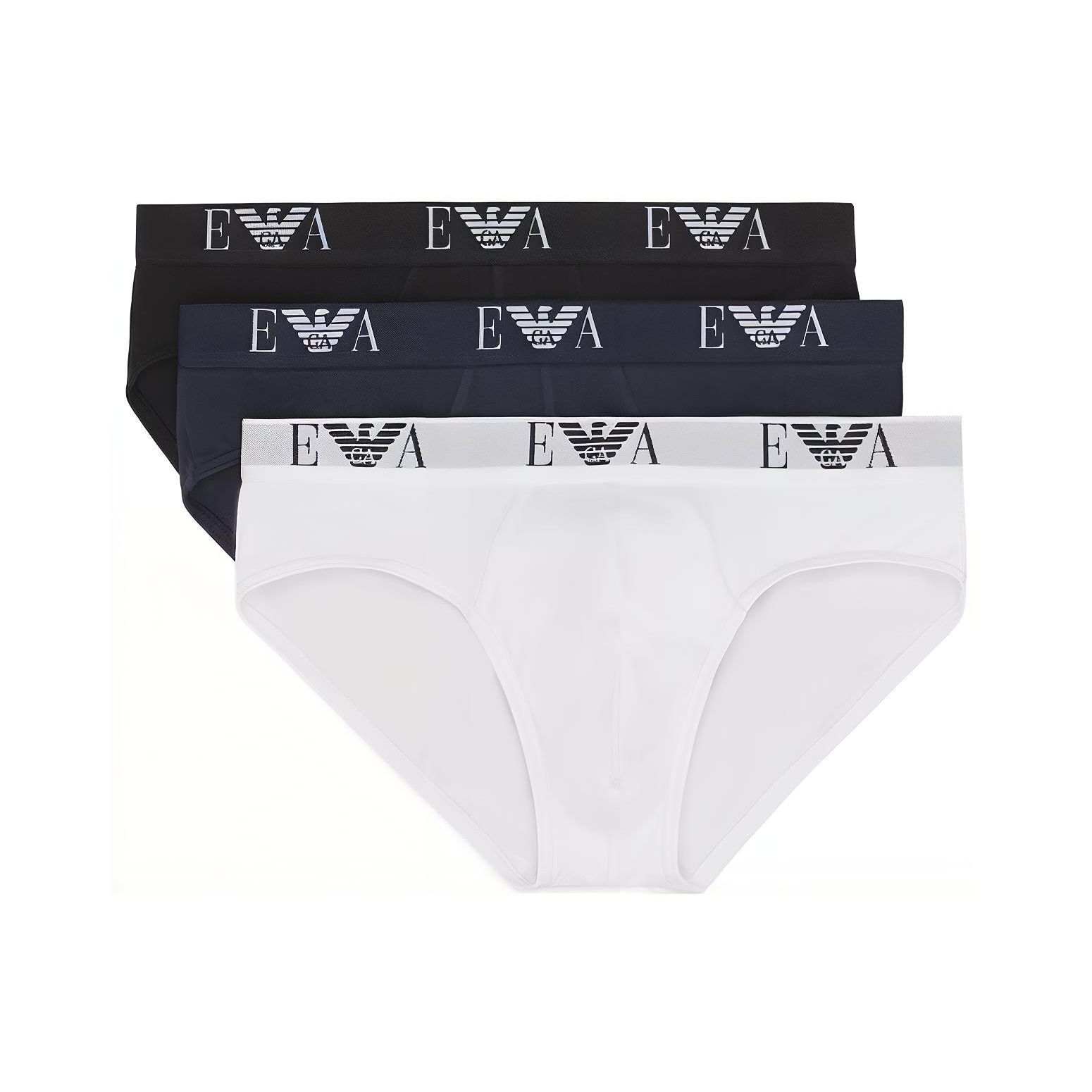 Emporio Armani Ss25 Треугольное мужское нижнее белье с принтом логотипа, эластичное, 3 шт. 111734CC715-56110 XXL