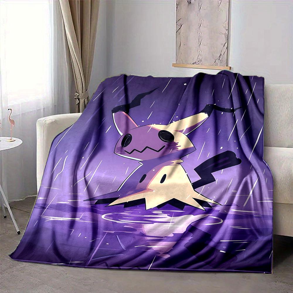 1pc Pikachu Pokémon Soft & Warm Flannel Blanket, Multi-Purpose Throw Blanket for Couch, Sofa, Office, Bed, Camping, Travel 80x120cm