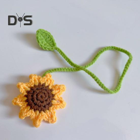 Flower Curtain Tiebacks Knitted Floral Curtain Strap for Curtains Drapes Handmade Crochet Flower Bookmark for Book Lovers
