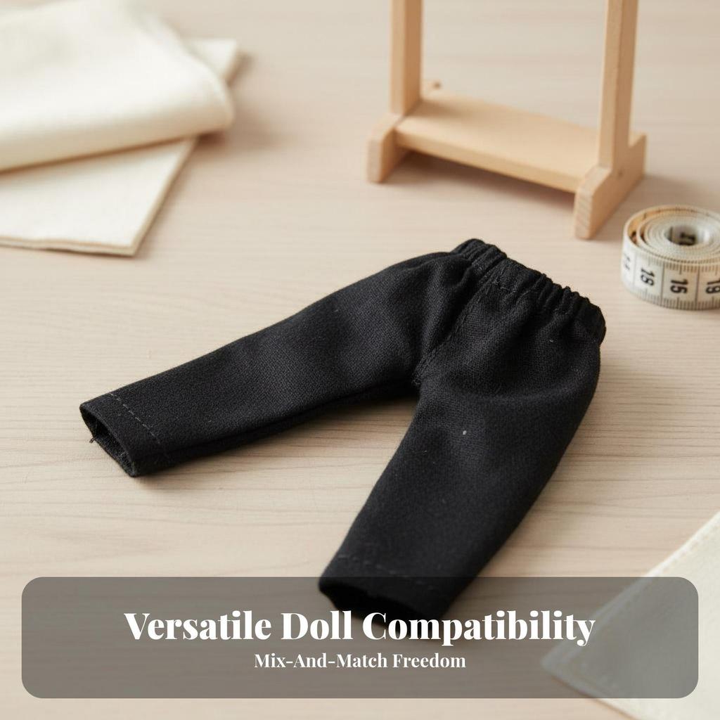 3 Pairs of OB11 Doll Trousers, Solid Color, Fashionable Miniature Clothing for Dolls,